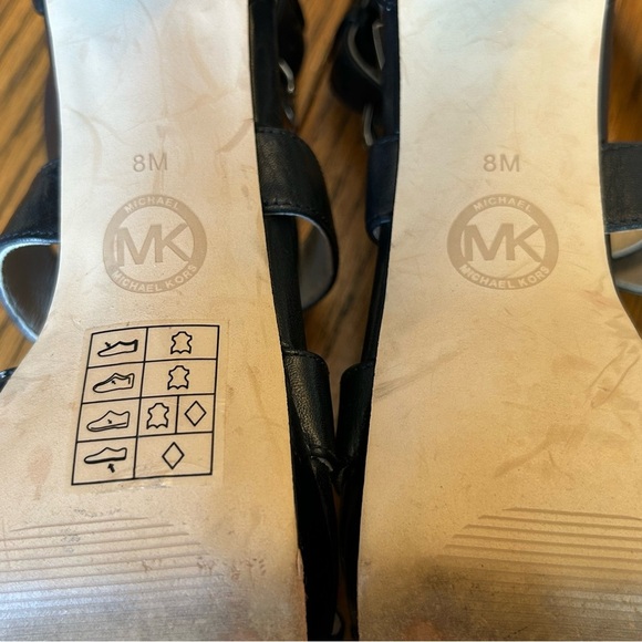 Michael Kors Black Leather Strappy Stiletto Pump Sandals Size 8 - Picture 12 of 16